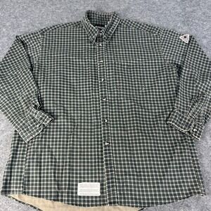 Bulwark FR Shirt Mens 2XL Blue Green Plaid Flame Resistant Button Up Workwear